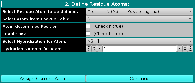 Define Residue Atoms